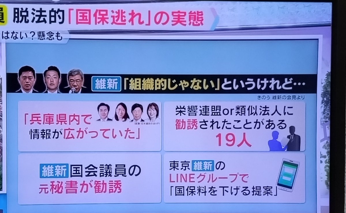brokenburgh's tweet image. 維新の国保逃れ
「社会保障改革」
「身を切る改革」
といいながら、裏では……

開いた口が塞がらない。
最近馬鹿げたことばかりで、口を閉じる暇がない。

　　　　　　(読売テレビtenより)