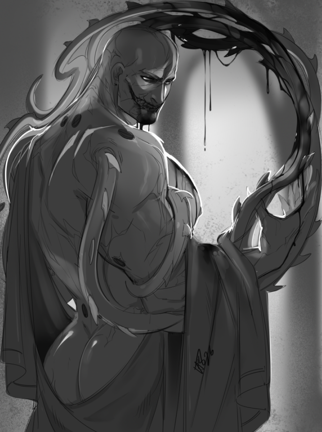 Quick sketch of #LuciusTheEternal 
Beast is fed so permission to spank was granted, have fun guys.