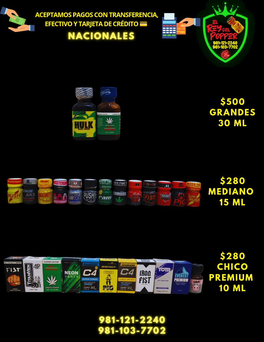 leexsanchez_'s tweet photo. @PoppersCampech_ 

Los mejores #PoppersCampeche 🥴

Venta de Poppers Campeche pedidos al 981 121 2240, 981 103 7702 servicio discreto y confiable 

#CampechePoppers https://t.co/lZBFILC0tJ