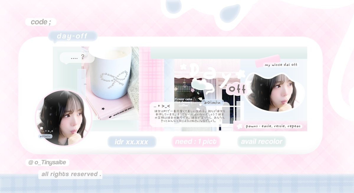 o_Tinysaite's tweet image. help repost ? thank u ♡

alo semua ... aku kembali OPTIP untuk katalog {day-off} sebelum jajan wajib baca tnc di alt ia :3 met jajank !

#zonauang