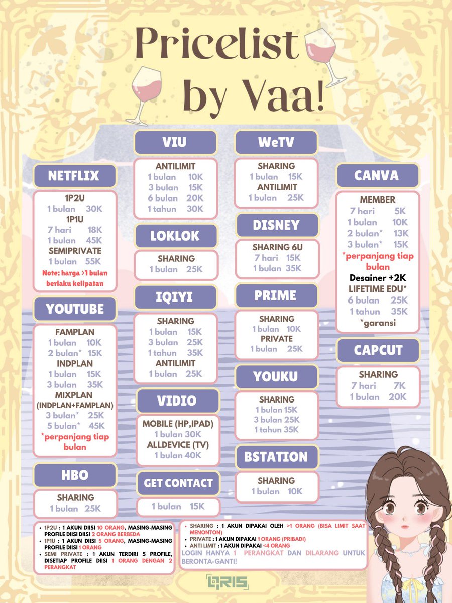 gettzing's tweet image. WTS WTB JUAL BELI SHARING PRIVATE LANGGANAN APLIKASI PREMIUM MURAH BERGARANSI NEED FAST

nětflix vīu hbo max amazōn prīme viděo iqīyi cāpcut prō yoūtube wètv vīdio plātinum youkū bstātion disney canva lòklòk gèt còntàct

🎀 tiny.cc/WA-vavaa

#zonauang sjdb1!;)bxb