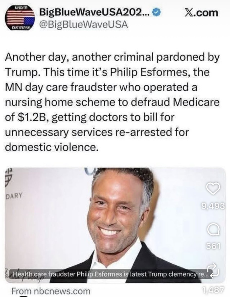 kelly2277's tweet image. Trump pardoned the Minnesota $1.2 BILLION (Senior) Day Care Medicare Fraudster and now he was re-arrested for DOMESTIC VIOLENCE‼️