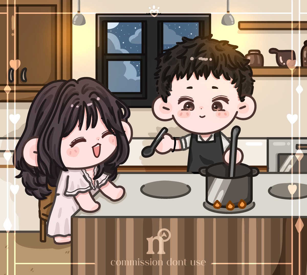 northsaut's tweet photo. YCH Cooking Dinner for @/cherriesmon &amp; @/edgyrir 🤎
Thanks for ordering!💕

DM me to grab slot! 
#commissionsopen #artidn #ychcommission #zonajajan https://t.co/oK7PvLE5mF