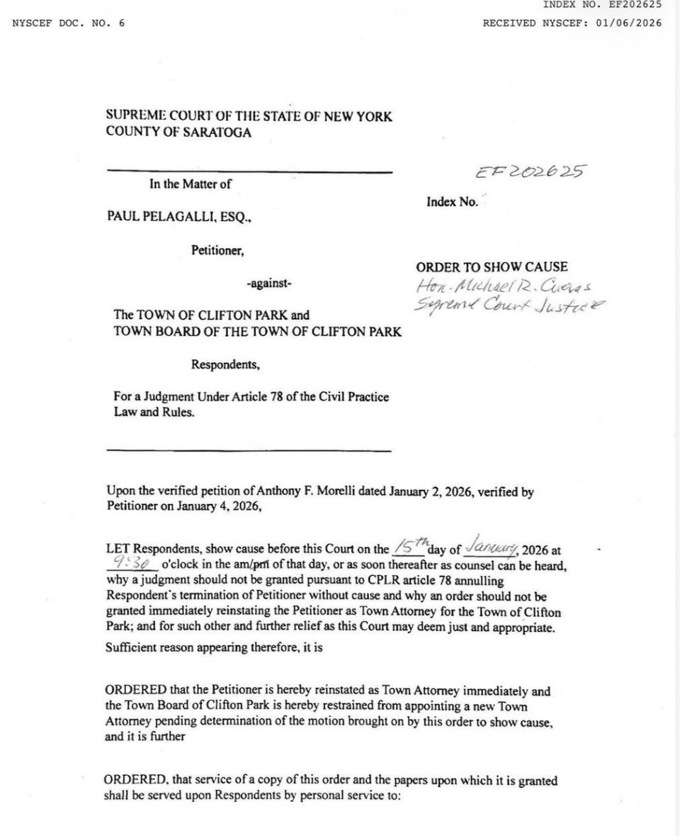 CapitalPol's tweet image. The question is who wins this battle? Phil Barrett or the new Democrat majority in Clifton Park?  It’s teeing up the next Elex. Who runs against Barrett. Former Board member Amy Standaert or Highway boss Dahn Bull?  #Saratoga @timesunion @TALK1300 @ForwardSaratoga