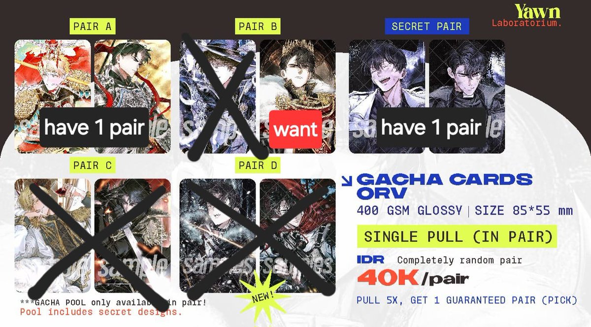 [WTS / WTT] PC ORV gacha toupou 

- WTS: 40k/pair
- WTT: yjh pair B (kl nawar sm kdj nya jg gpp)

*prio yg bisa trade yjh pair B

#warungorv #wtt #wts