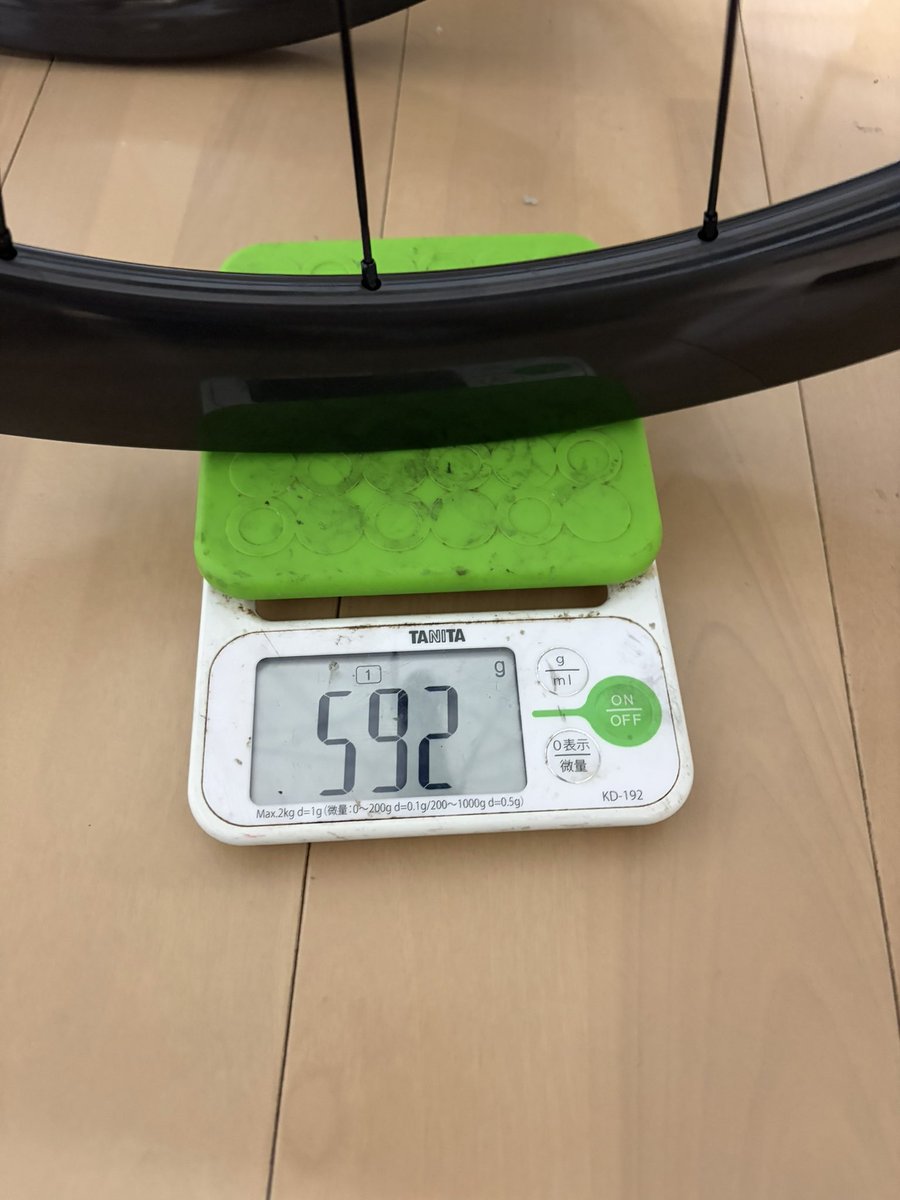 ちくわ輪和 試乗用組み 今月末から フロント50mm高 リム重量376g 20H リア 45mm高