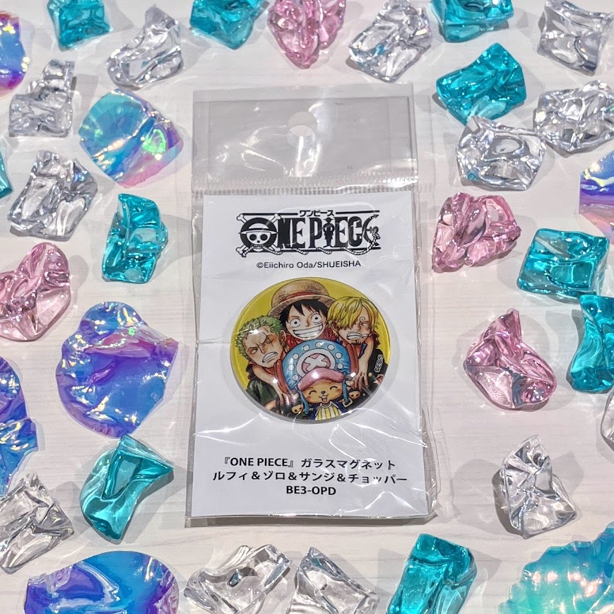 再入荷】原画商品 ガラスマグネット ルフィ＆ゾロ＆サンジ＆チョッパー