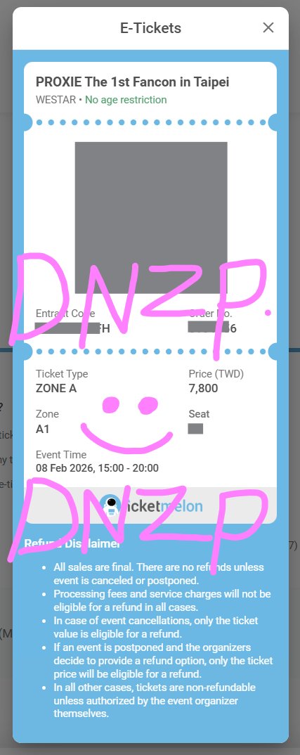 PROXIE The 1st Fancon in Taipei
🎟️ Zone A
🔹 กดไม่ได้คืนเงินเต็มจำนวน
🔹 ไม่ต้องสำรอง zone 

👉 เครดิต #tixbydnzp
#PROXIE1stFANCONinTPE #PROXIE1stAsiaTour #PROXIEth #bROTHERSMUSIC #LeayDoDee #Ticketmelon