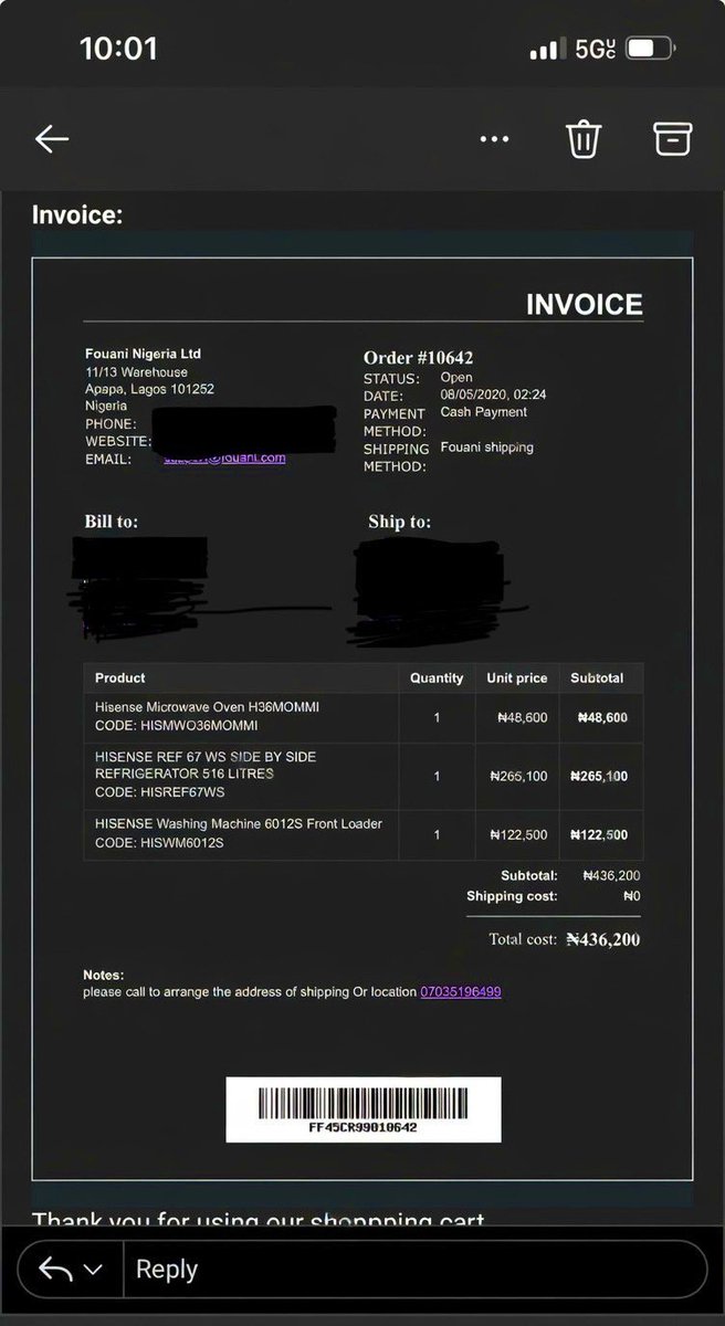 BalogunEko7's tweet image. Fouani Nigeria Ltd
11/13 Warehouse
Apapa, Lagos 101252
Nigeria
PHONE:016334444 - 018884444
WEBSITE:fouanistore.com
EMAIL:support@fouani.com
Na here I deh buy everything in my house. 

I no deh buy fake from Ibo people, and the price is affordable too. Home Delivery 🚚