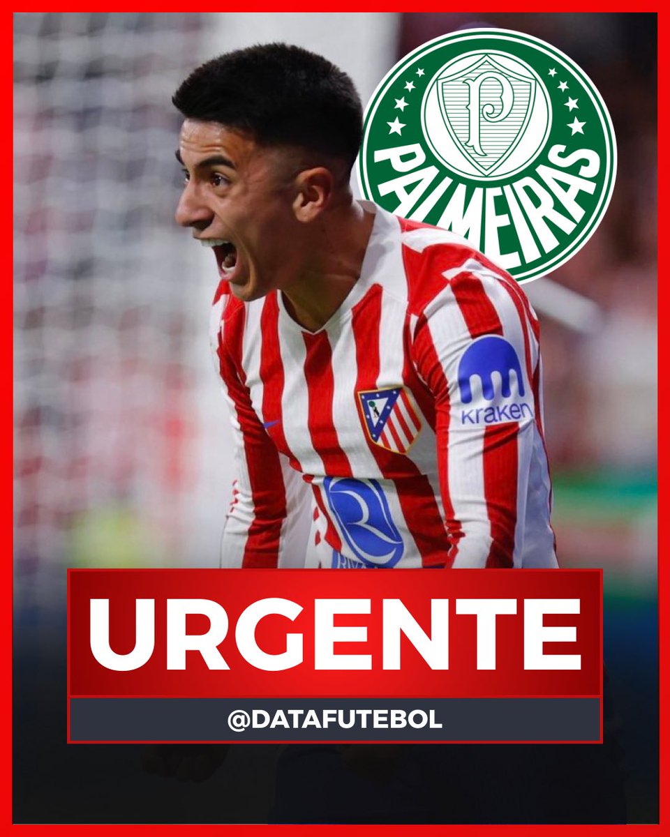 DataFutebol's tweet photo. URGENTE! 🚨 

O Palmeiras fez uma oferta por THIAGO ALMADA! 🐷🇦🇷

É a equipe que mais avançou nas negociações para contratar o argentino. Com poucos minutos do Atleti, o jogador quer jogar por conta da Seleção Argentina.

A decisão é dele, mas é muito provável que ele deixe o Atlético de Madrid AGORA!

Via @gastonedul