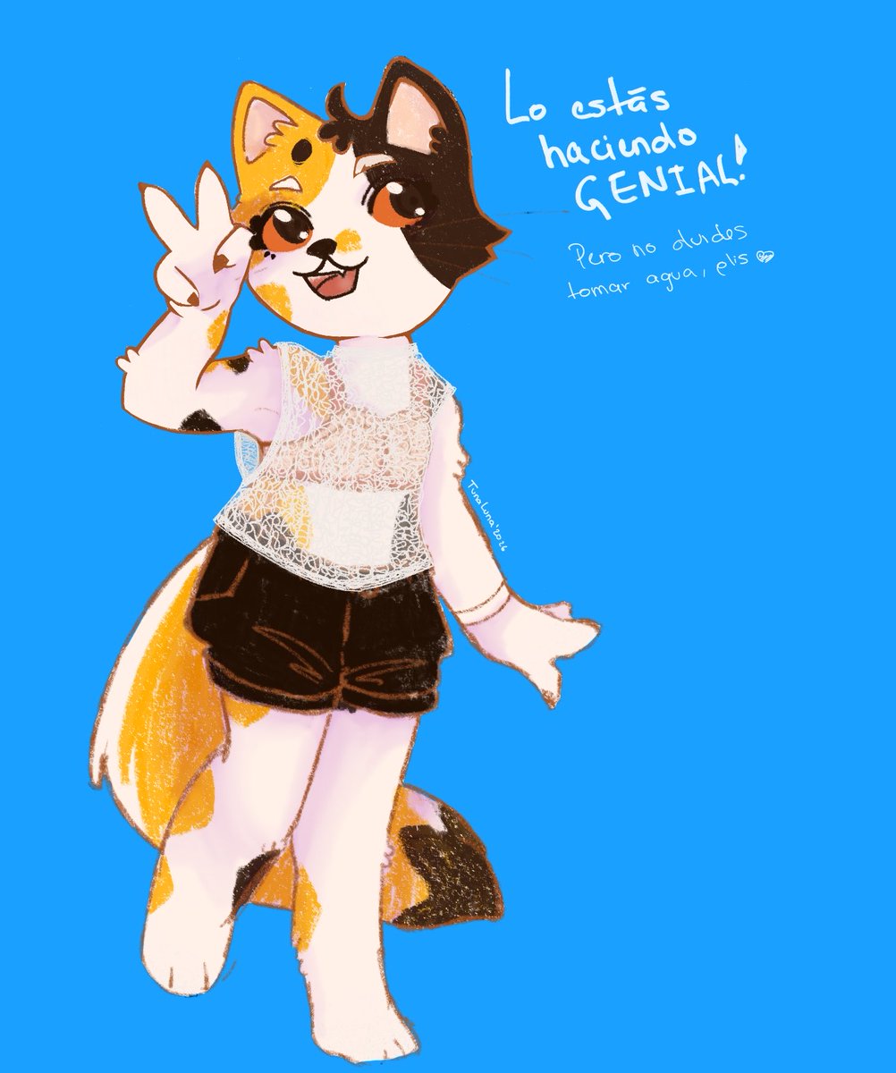 Lo estás haciendo genial! Toma agua, plis!

#digitalart #illustration #tunalunavt