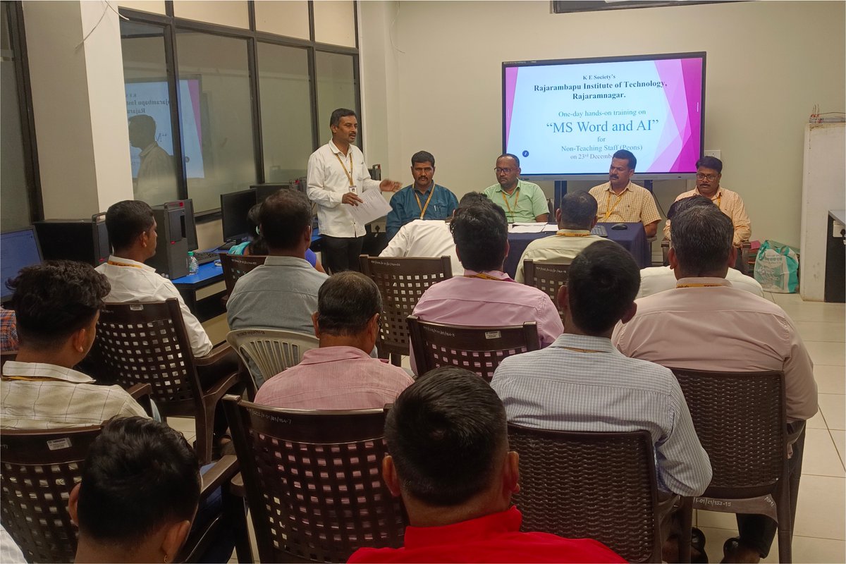 ritindia1983's tweet photo. One-day training on “MS Word and AI” successfully conducted by Dept. of CSE &amp; CSIT, RIT Rajaramnagar on 23-12-2025 🖥️🤖
Hands-on sessions empowered staff with digital &amp; AI-driven office skills 🚀✨
#RIT #CSE #CSIT #MSWord #AI #DigitalSkills #FacultyDevelopment https://t.co/JdgBKXTSGP