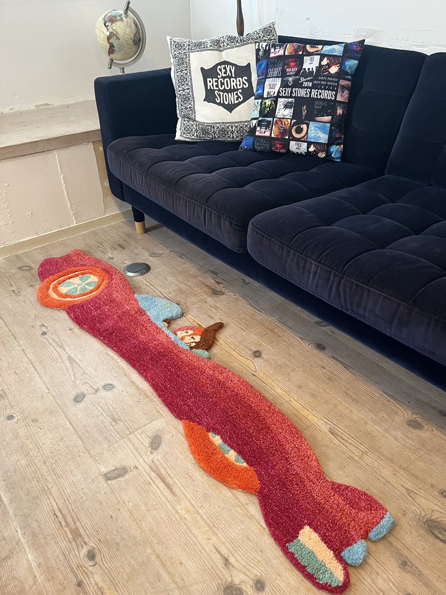 SHERBETS × MIYOSHI RUG ラグ 黒 シャーベッツ 浅井健一 浅井健一 × MIYOSHI RUG 浅井健一さんの世界観をラグマットに