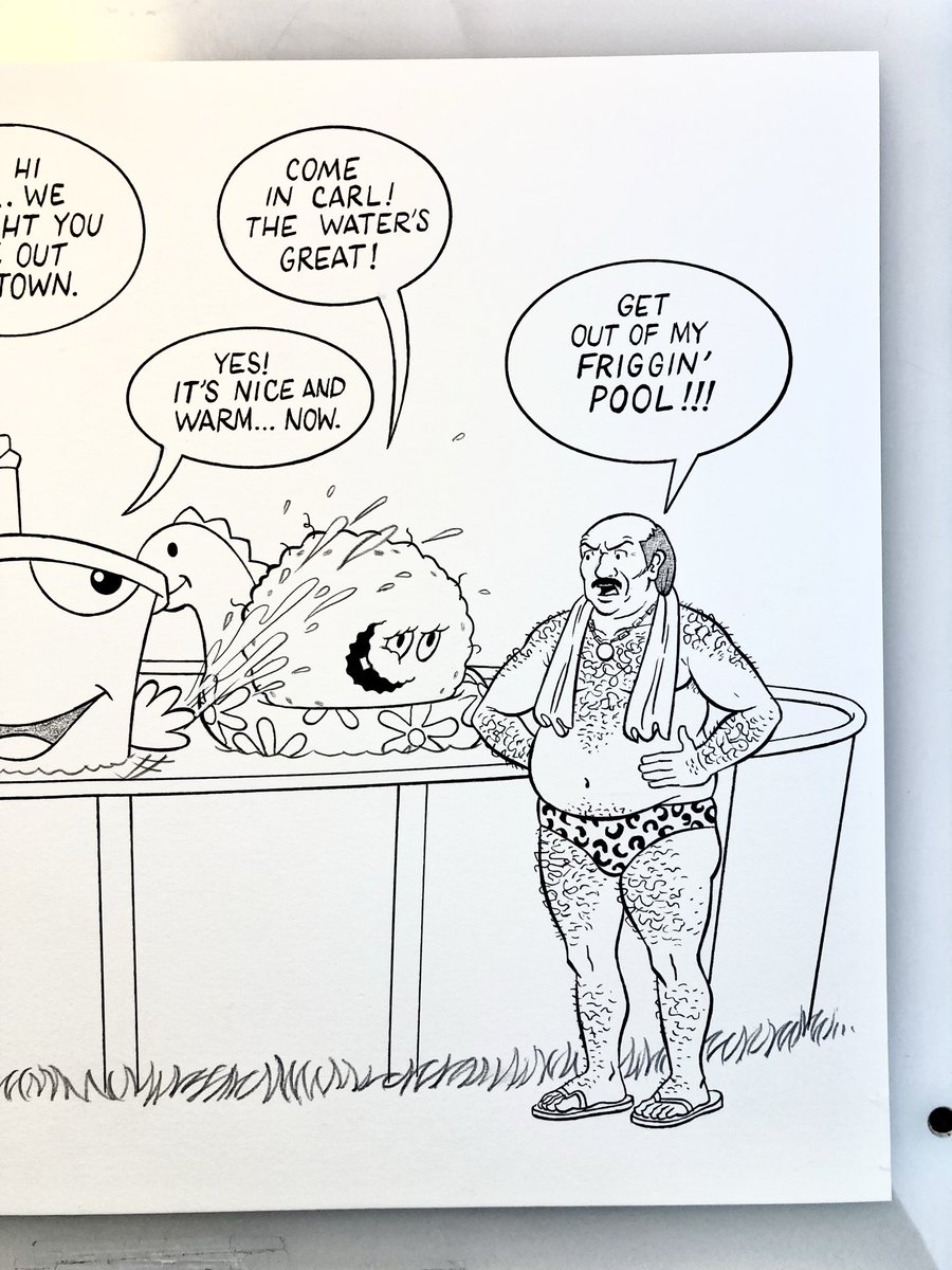 aquateenjenkins's tweet photo. Latest commission, and the first of 2026, Carl Annoyed by the Aqua Teens Swimming in His Friggin’ Pool. #aquateenhungerforce 
#mastershake #frylock #meatwad #matthewijenkins is OPEN for commissions! https://t.co/h0HZHdlEoi