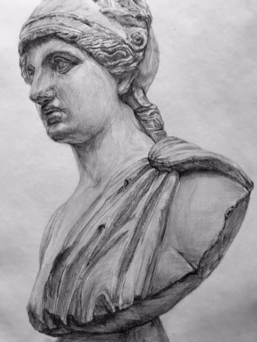アマゾン胸像】 #鉛筆画 #デッサン #石膏像 #drawing