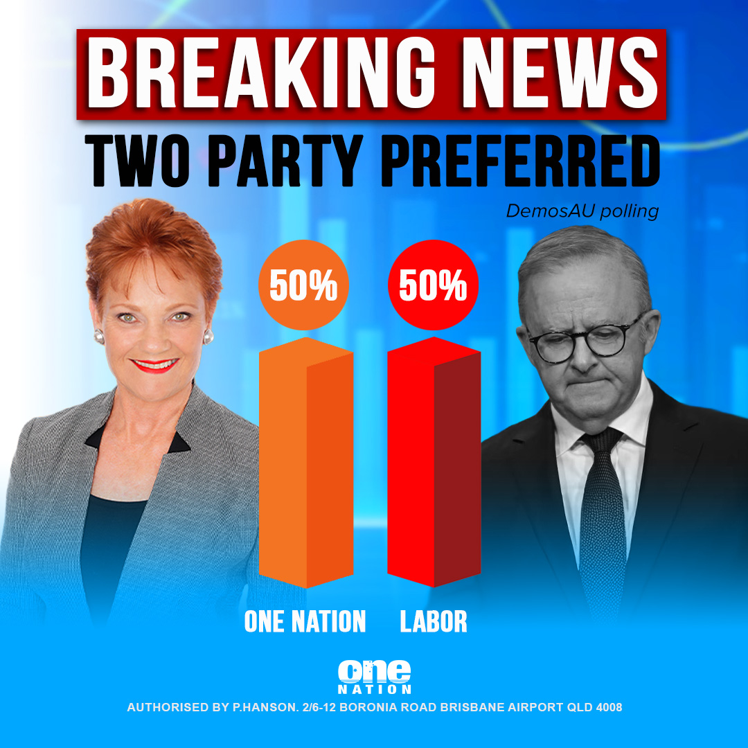 OneNationAus's tweet image. Polling shows One Nation is the only party with a real chance of beating Labor, while the Liberals trail badly behind. The great switch is on, and One Nation is rising fast.  onenation.org.au/join