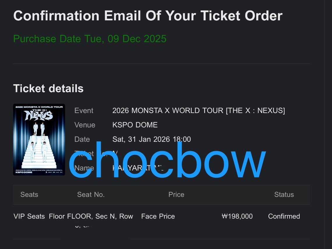 Choc_bow's tweet image. 몬스타엑스 MONSTA X 콘서트 THE X : NEXUS 양도 WTS

중콘 31/1
N구역 / 5열 / 1x +10(깎아 가능)
✅ 현금+현장 거래/cash 입장도움 가능
❌아욺
태국/영어/한국어 가능

open.kakao.com/o/sgXPT87h

문의 디엠 / 오픈챗

#MONSTAX_THEX_NEXUS 
#MONSTAX #몬스타엑스