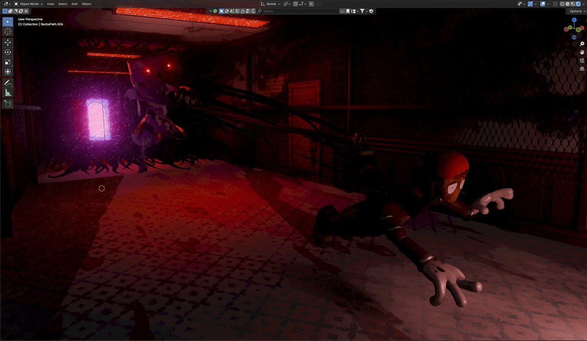 Have a bts image. I'd be scared too if they had reach like that.