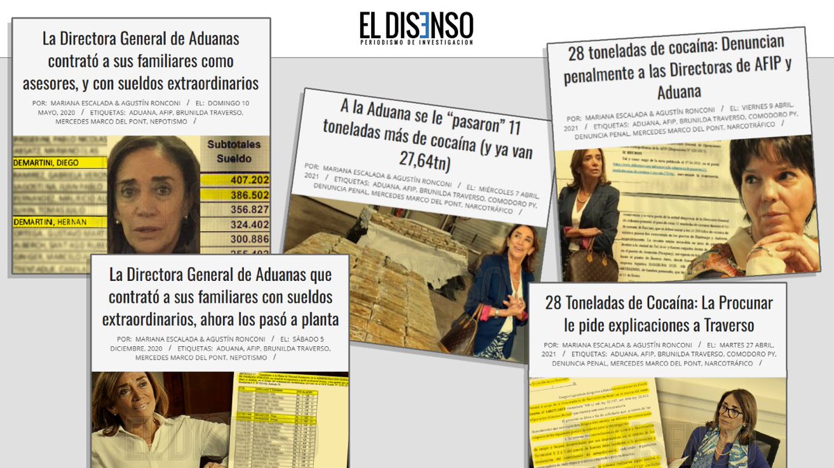 ElDisenso's tweet image. 🚨En 2020 investigamos a la ex Directora de Aduanas Brunilda Traverso:
✅Expusimos q acomodó parientes como asesores c/sueldos extraordinarios y luego los pasó a planta y q se le “pasaron” 27,64 toneladas de cocaína
🔥Es la misma q destruyó el alerón d F1 q donó McLaren a la UTN