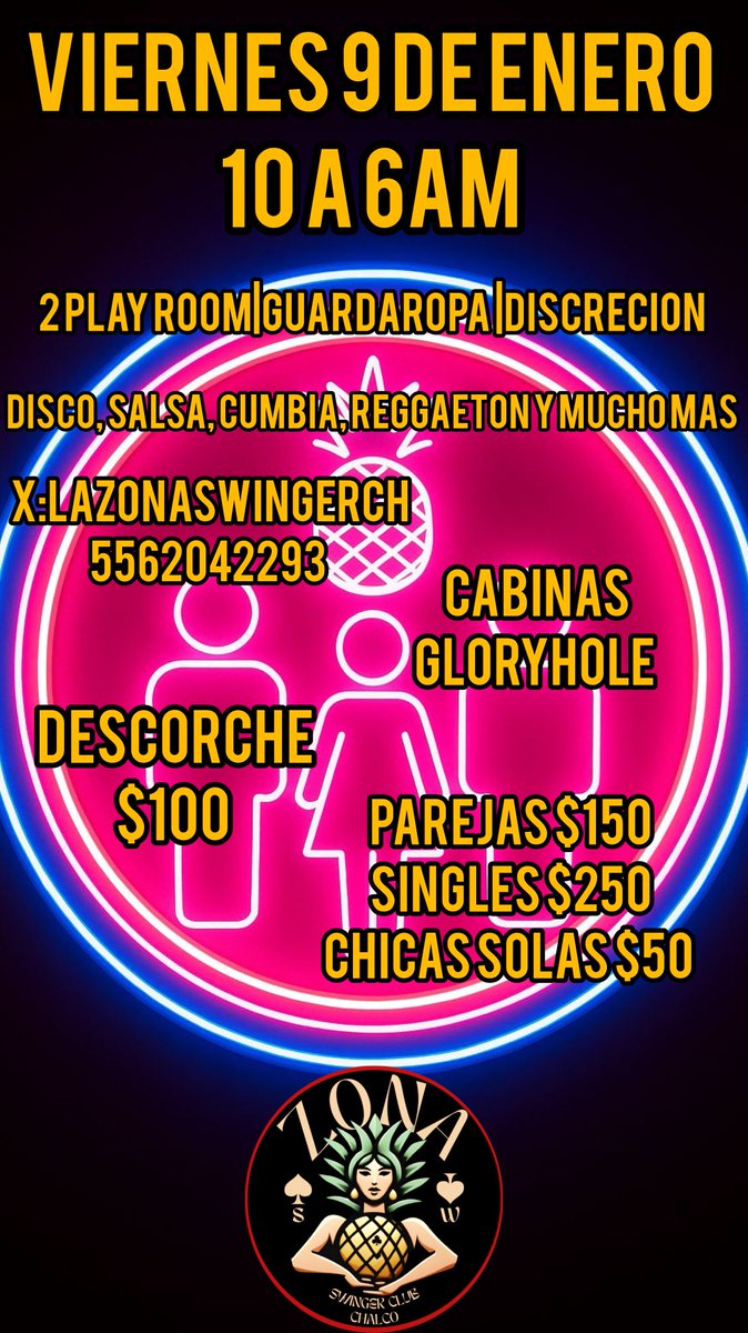 LaZonaSwingerch's tweet photo. Fin de semana cachondo Zona Swinger Chalco, viernes casual, sábado noche de colegialas, animación ODISEO, 2 cuartos de interacción, cabinas gloryhole, seguridad, discreción y privacidad. https://t.co/ILEOnWsOJr
