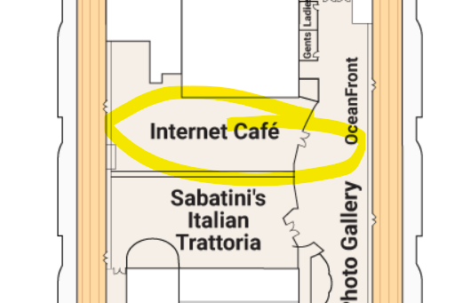 catbert234's tweet photo. @PrincessCruises Sapphire Princess got out of dry dock in October. It is January. The deck plans on https://t.co/MWCmBCb1KY are still not up-to-date

The Internet Cafe became Makato Ocean, right? https://t.co/o8rkAwIiRl