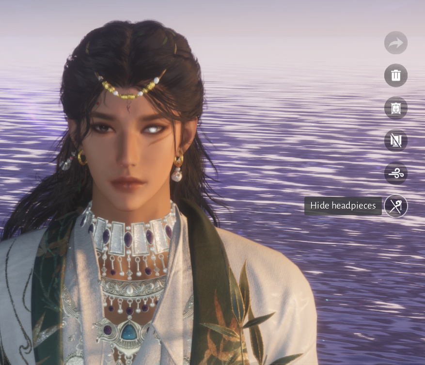 zhiyuens's tweet photo. we finally have the option to turn off hair accessories 😭 #WhereWindsMeet https://t.co/5Wdo1a19nh