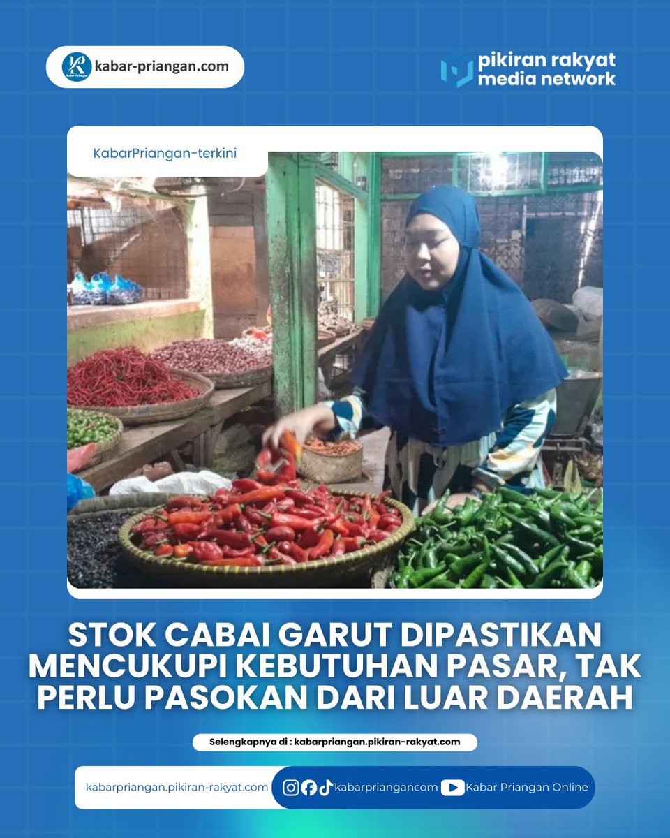 Stok Cabai Garut Dipastikan Mencukupi Kebutuhan Pasar, Tak Perlu Pasokan dari Luar Daerah

Selengkapnya kabarpriangan.pikiran-rakyat.com/kabar-priangan…