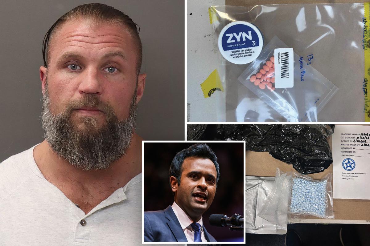 nypost's tweet image. Vivek Ramaswamy’s bodyguard hit with federal drug trafficking charges over fentanyl and meth dealing allegations trib.al/NEvW3vI