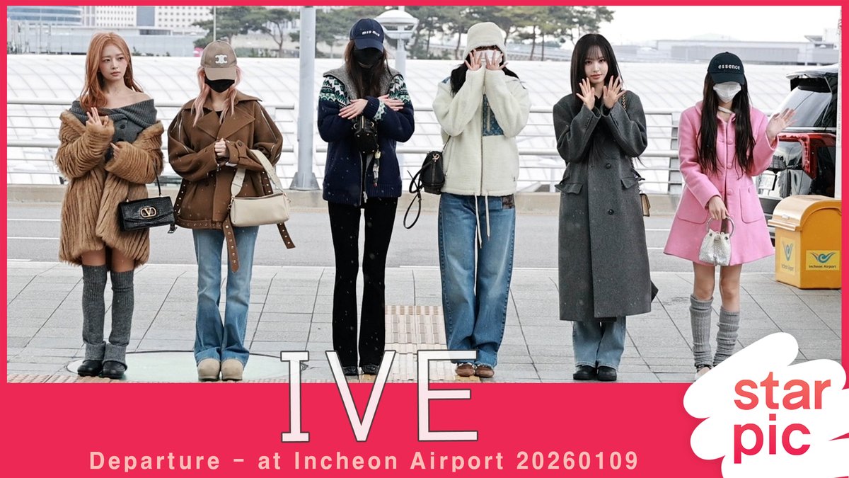 STARPIC11's tweet photo. 아이브 '요정들의 출국길!' [STARPIC] IVE Departure - at Incheon Airport 20260109 

https://t.co/Xc6rxDQSAd 

#IVE #아이브 
#YUJIN #WONYOUNG #장원영 #유진 #가을 #레이 #원영 #리즈 #이서 #ELEVEN #IVE_ELEVEN #아이브_일레븐 #GAEUL #REI  #LIZ #LEESEO https://t.co/389fP9HiLP