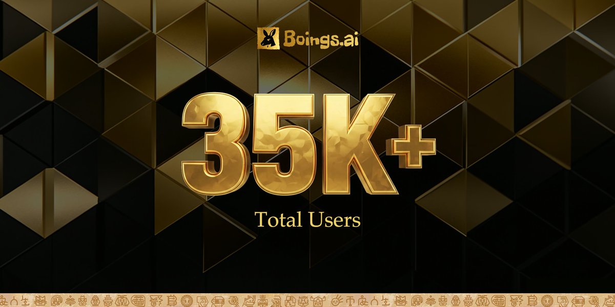 BoingsFDN's tweet image. 🎉 35,000+ Users. One Growing Network.

Boings.ai has officially reached 35,000+ total #users 🚀

This milestone reflects a growing network driven by #AI-native quests and real engagement.

Thank you to everyone who joined us.More activity. More to unlock. #Boingai