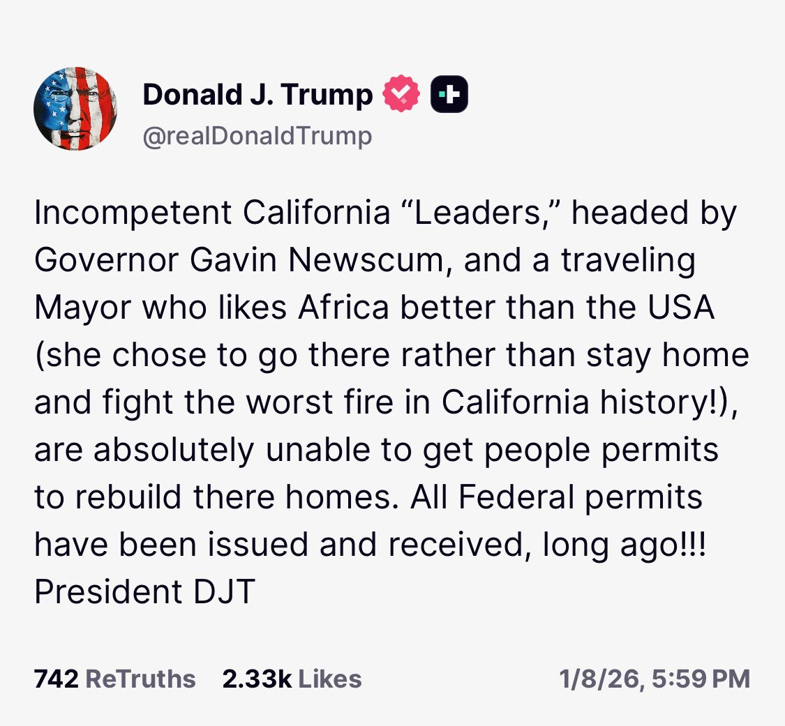 GovPressOffice's tweet image. There is no such thing as a “federal permit” to rebuild homes — so nothing has been “issued” by the senile President.

What hasn’t been delivered is federal disaster relief. One year later, survivors are still waiting.