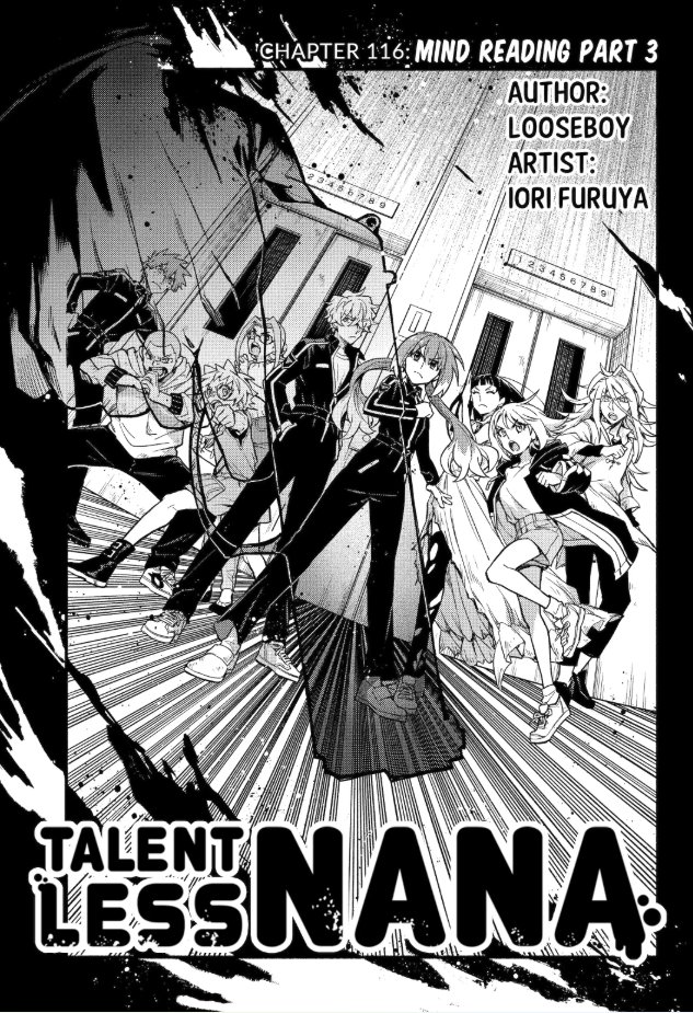 DailyTalentless's tweet image. Talentless Nana chapter 116, Mind Reading Part 3, is out! Not much happens in it, but it sets up Nana's next, and just maybe final, confrontation with Tsuruoka