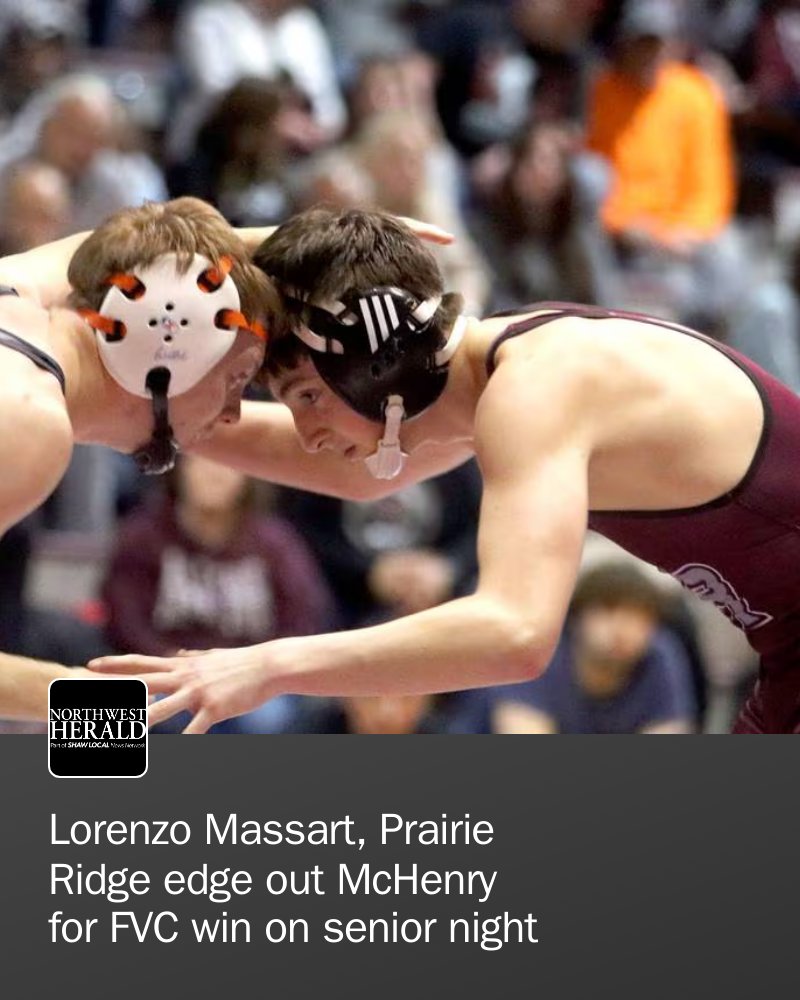 nwherald's tweet image. With young wrestlers cheering from the stands, Prairie Ridge erased a double-digit deficit during its Fox Valley Conference dual against McHenry, winning five of the final six bouts to edge out the Warriors 36-35 on senior night.