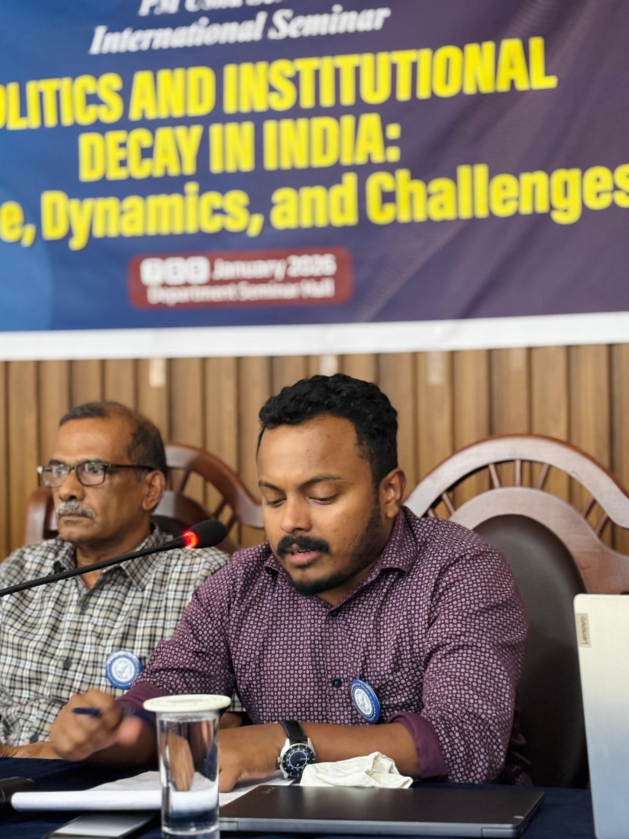 BadushaManjeri's tweet photo. Presented my paper “The Kerala Exception? Failure of Democratic Agonism and Radical Right Growth” at the International Seminar on Politics and Institutional Decay in India: Nature, Dynamics, and Challenges, organized by the Department of Political Science, University of Calicut. https://t.co/bNLx4ewryS