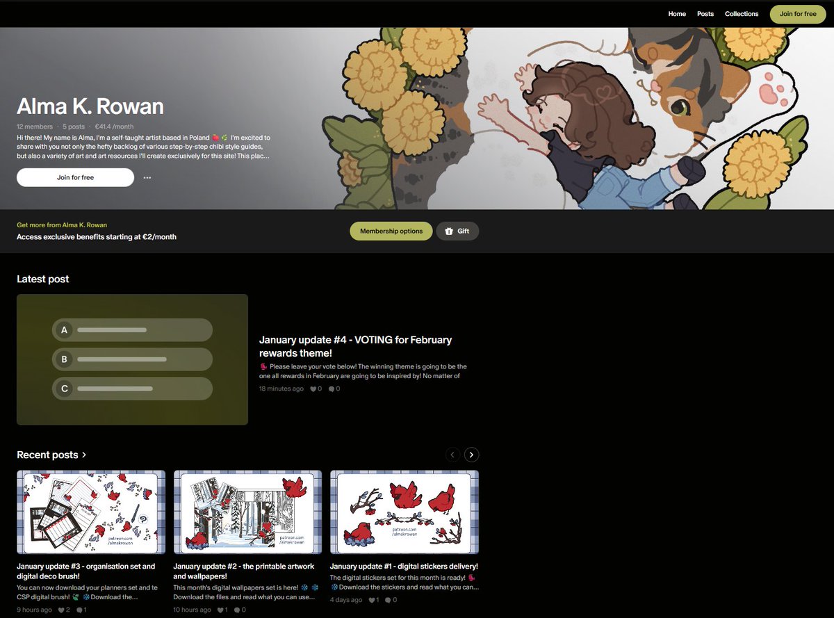 🌿 2026 news 🌿
MY PATREON IS LIVE!

For the month of January you can get access to all rewards that are going to be a supporters-only content starting February. 
Go grab your freebies and keep an eye out on updates throughout this month as they keep coming out! 🍎🌿