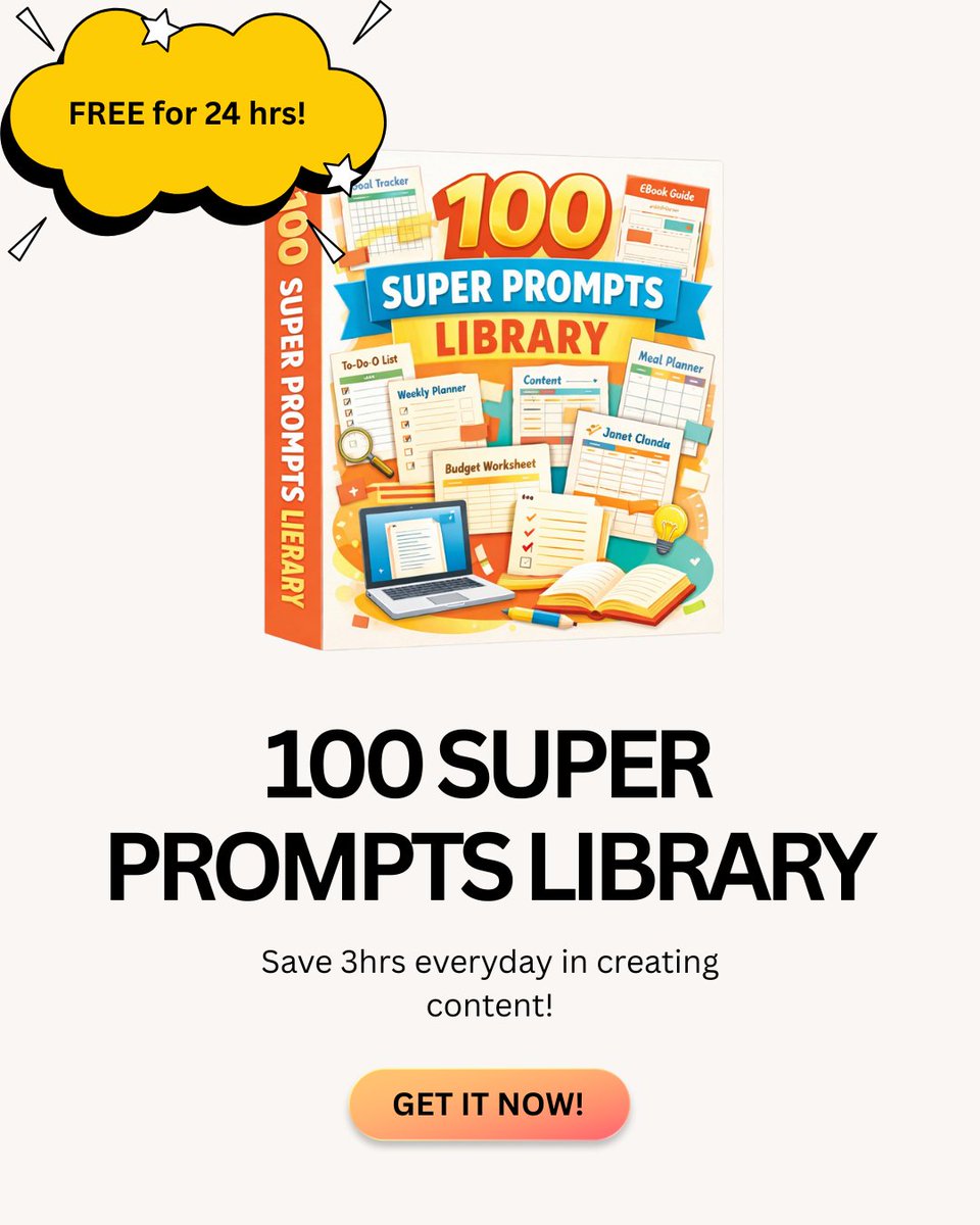 thepodversity's tweet photo. This prompt library gives me back 3+ hours every day.

I am not exaggerating.

3 hours × 365 days = 1,095 hours a year
That is 45 full days of your life.

Recovered.
Not by working harder.
But by removing thinking friction.

It... https://t.co/SxDEtPvxnA