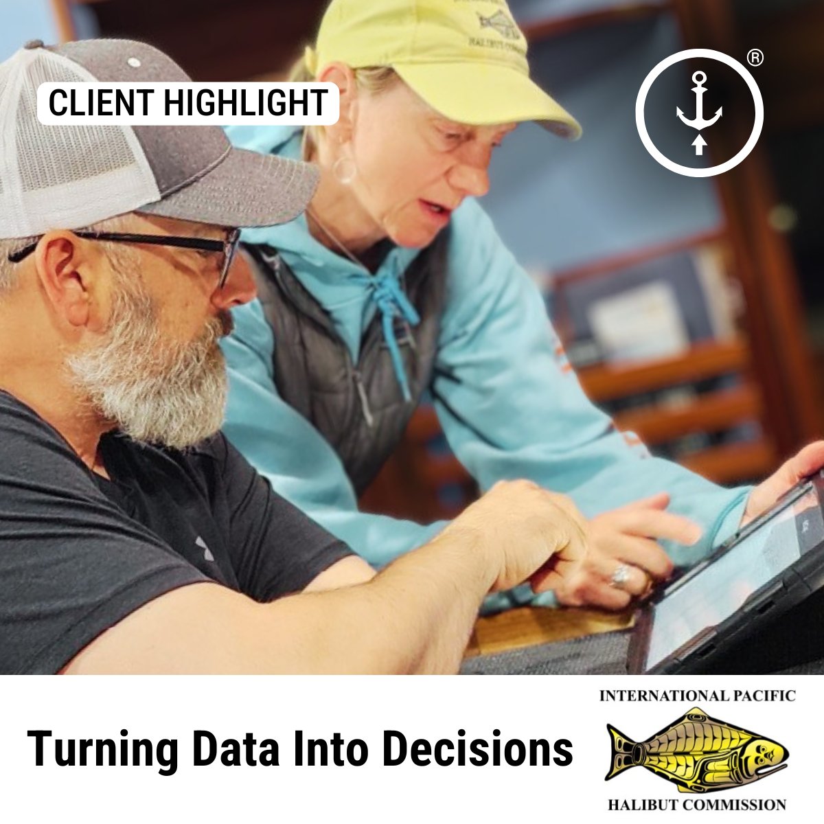 Captain Offerman and Binget Nilsson from the International Pacific Halibut Commission (IPHC) exploring catch and effort data in Deckhand, making fisheries data and management simpler, faster, and easier. 
Contact us today at info@deckhandlogbook.com