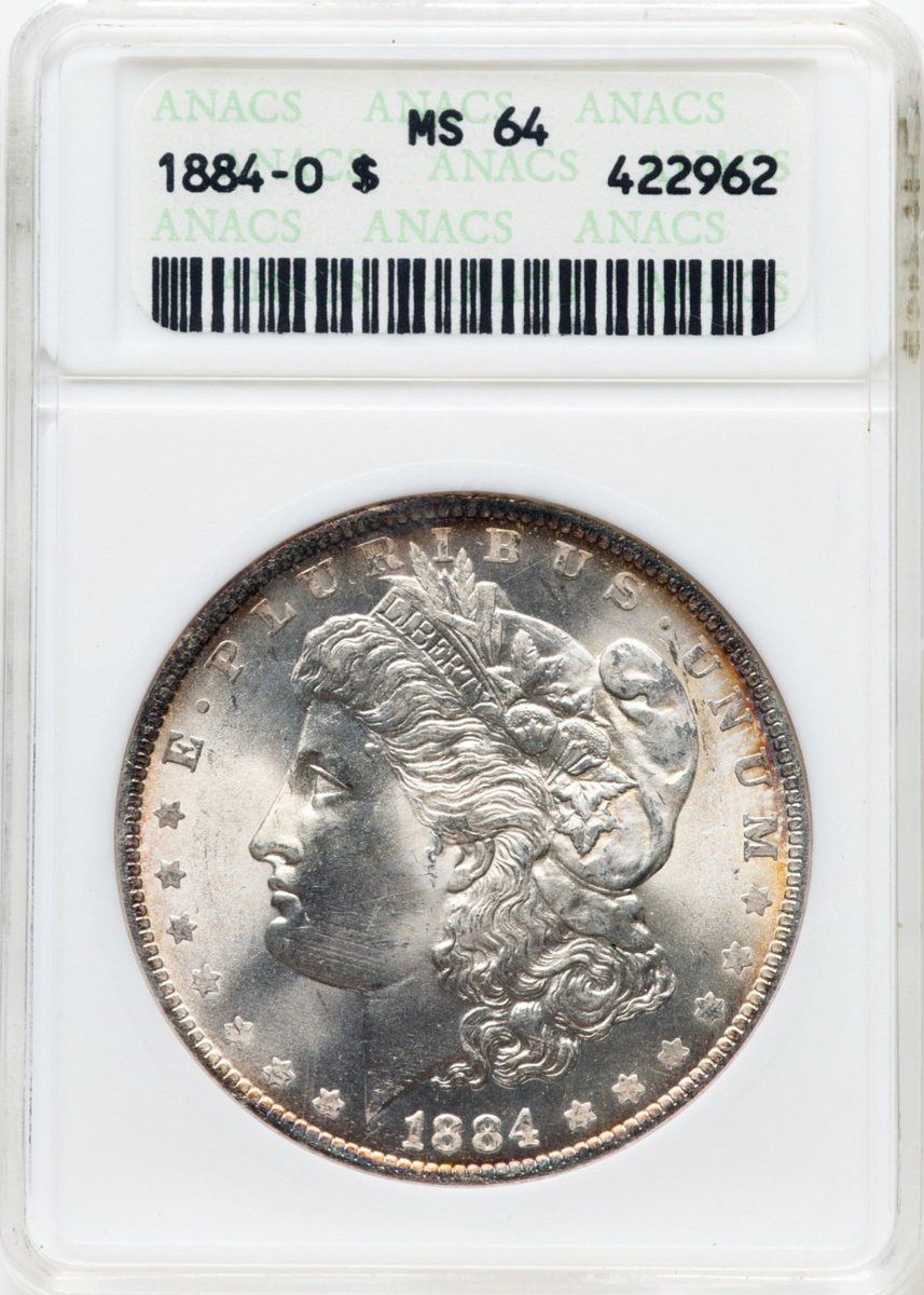 Check out 1884 O Morgan Silver Dollar ANACS MS64 Soap Box Beautifully Toned  ebay.us/m/vrOnUM #eBay via <a href="/eBay/">eBay</a> CLICK HERE FOR MORE SAVINGS
