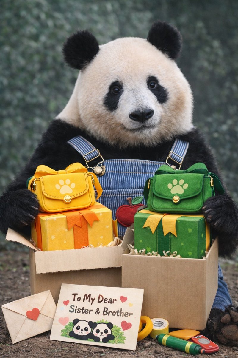 🐼🧡
「今日はレイのお部屋だよ」

🐼💚
「きめっきめでつ(´･(ｴ)･｀)」

🐼🍎「こっちかシャオで
こっちがレイちゃん」

ねぇねからのプレゼント🎁届いたみたいだね
みんな心は繋がっている💓