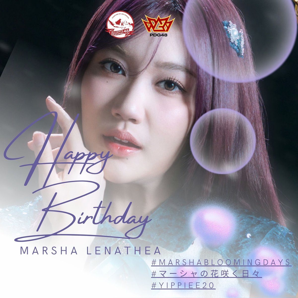 Happy 20th Birthday <a href="/L_MarshaJKT48/">Marsha Lenathea</a> 🎊🎊

Di usia baru ini, semoga panjang umur, sehat selalu, dan langkahmu ringan seperti angin musim semi, dan mimpi-mimpimu mekar seperti sakura. Selamat ulang tahun Maeng 🥳🥳🥳 

#MarshaBloomingDays
#マーシャの花咲く日々
#Yippiee20