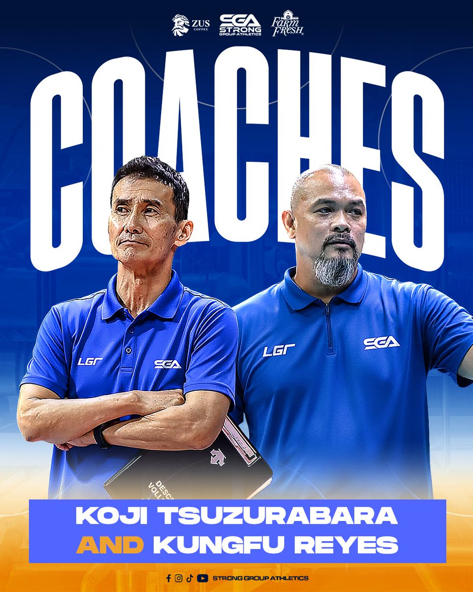 stronggroupathl's tweet photo. NEW MINDS, NEW STRATEGIES! ๐ง ๐ช
Strong Group welcomes Koji Tsuzurabara and Kungfu Reyes to the familyโready to bring fresh tactics, experience, and leadership to our squads ๐
#StrongerTogether #FarmFreshFierce ๐ฆ #GetZUSsed ๐ฉ๏ธ #PVL2026 https://t.co/2Ndnd7z8eK