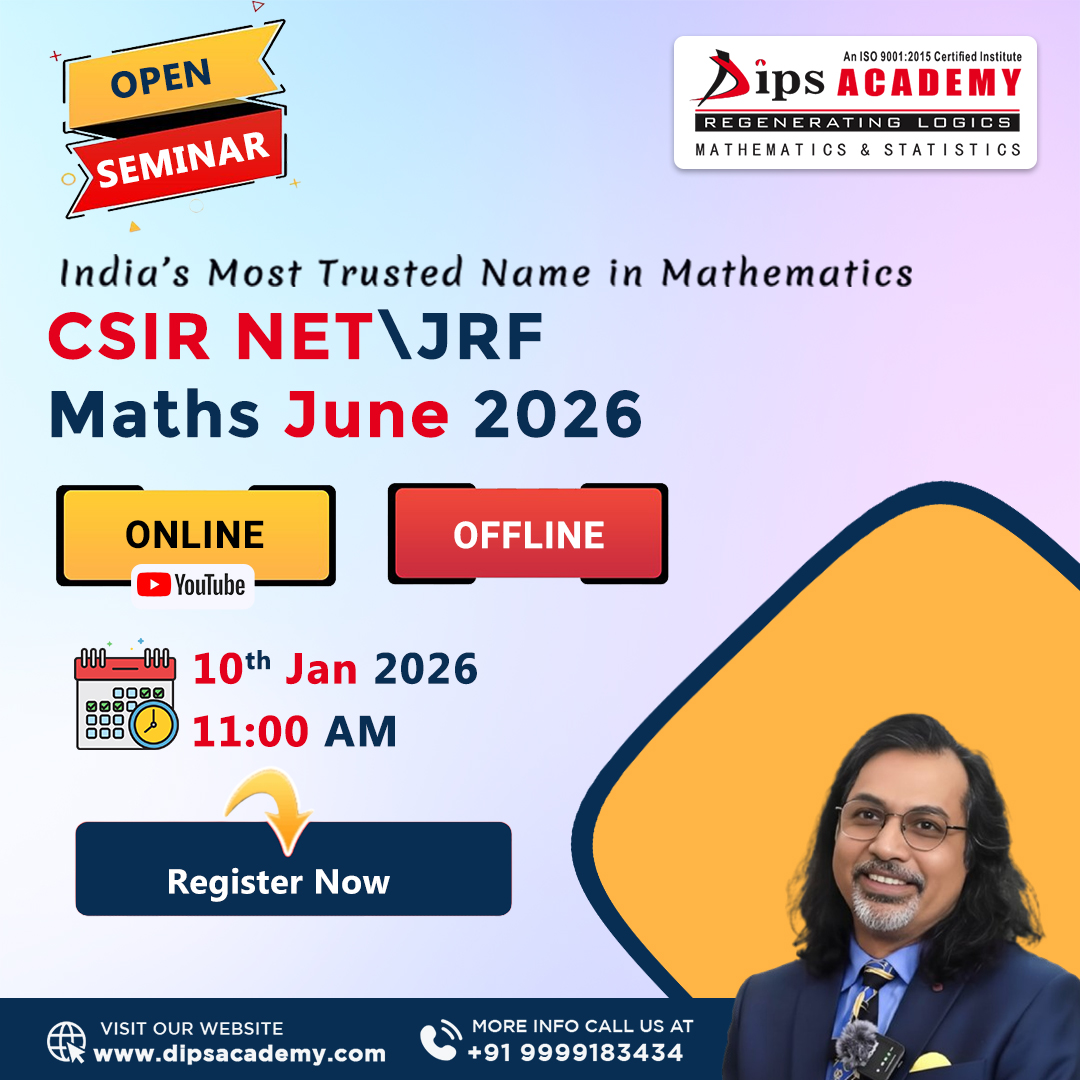 🚨 Just 1 Day to Go! 🚨

🎓 𝗢𝗽𝗲𝗻 𝗦𝗲𝗺𝗶𝗻𝗮𝗿 - 𝗖𝗦𝗜𝗥 𝗡𝗘𝗧 𝗠𝗮𝘁𝗵𝘀 𝗯𝘆 𝗗𝘂𝗯𝗲𝘆 𝗦𝗶𝗿 📌

▶️ 𝗦𝗲𝘁 𝗥𝗲𝗺𝗶𝗻𝗱𝗲𝗿 𝗻𝗼𝘄: youtube.com/live/1r6msZy8w…

#seminar #csirnet #TheRajaSaab
