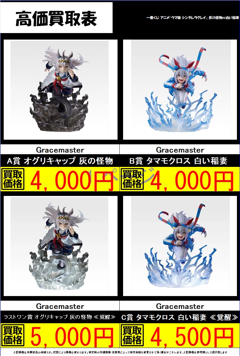 一番くじ 買取情報】 一番くじ アニメ『＃ウマ娘シンデレラグレイ』 灰