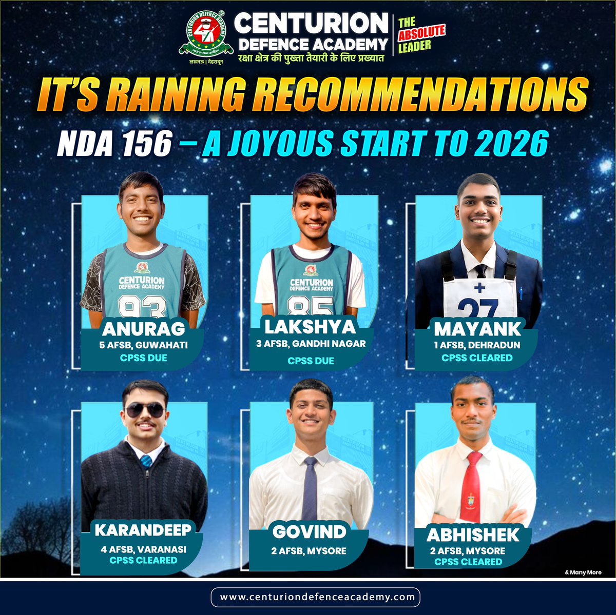 centurionaca's tweet image. Hailing from Parvezabad, Sonpur (Saran, Bihar) Mayank, the determined son of a Station Master, scripted an exceptional success story by securing a RECOMMENDATION in NDA 156 for the Indian Air Force, all in his FIRST attempt 
#ndarecommended #firstattemptsuccess #airforceaspirants