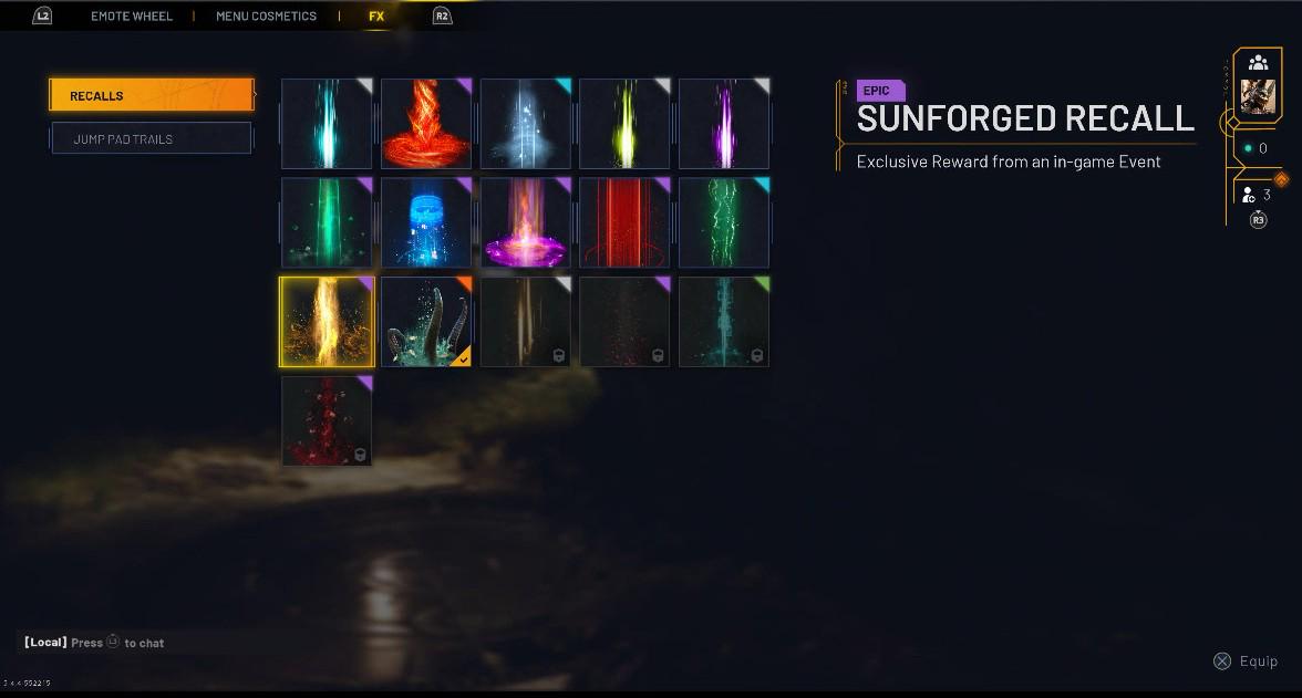BillyHamme40330's tweet photo. Hey @FeySky_Omeda Why can I not preview certain Recalls/Jump Pad Trails in #Predecessor?

Some that can't be purchased directly such as Sunforged Recall does not give a means to preview it - within the Main Menu. I can only see what they look - in practice mode or in a live game. https://t.co/mM95gbHLuZ