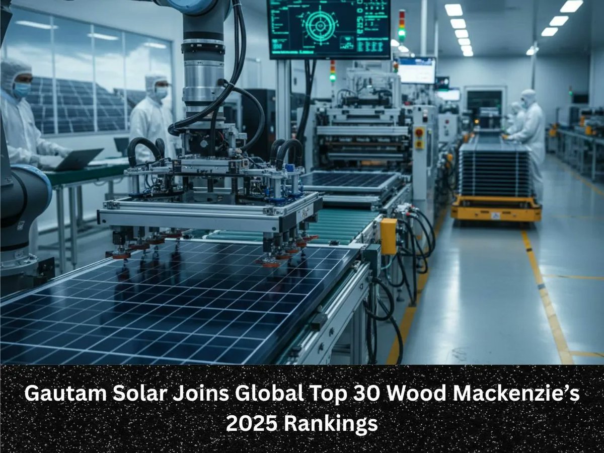 Saur_energy's tweet image. Indian #solar manufacturer #GautamSolar is featured in the #Top30 solar module manufacturers worldwide in @WoodMackenzie #SolarModule Ranking Report 2025.

Read more saurenergy.com/solar-energy-n…

#solarenergy #solarindustry