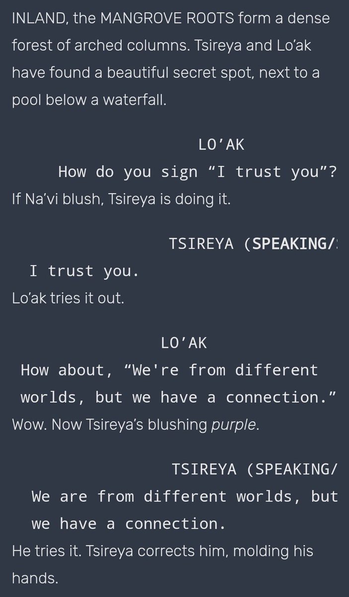 7SIREYA's tweet image. this is sooooo heartwarming omg tsireya teaching lo’ak how to sign “i trust you” “we have a connection” at their secret place JAMES CAMERON YOU BETTER PUT THIS ON THE 4TH FILM 😭