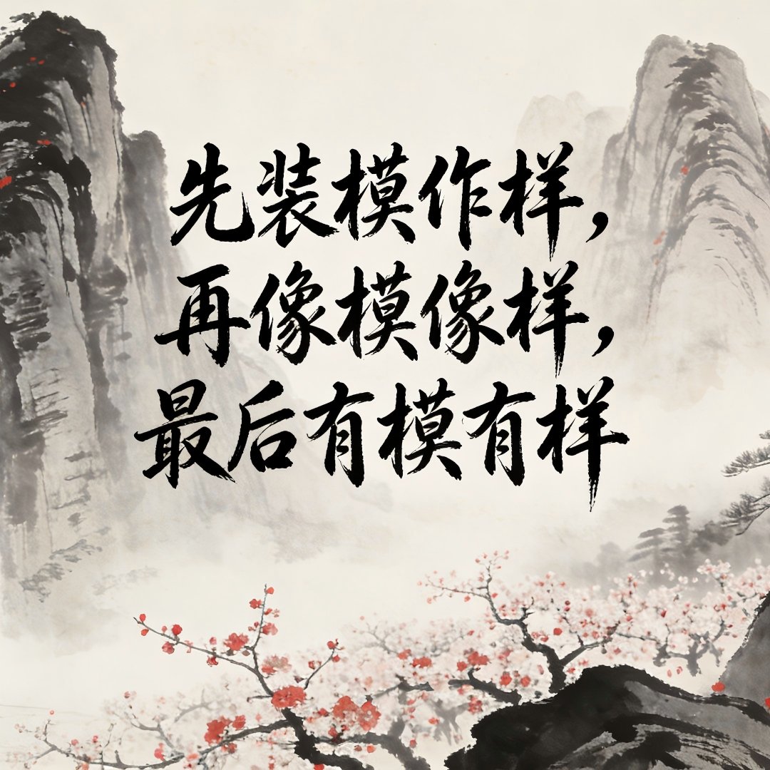 bestlight1's tweet image. 先装模作样，再像模像样，最后有模有样。