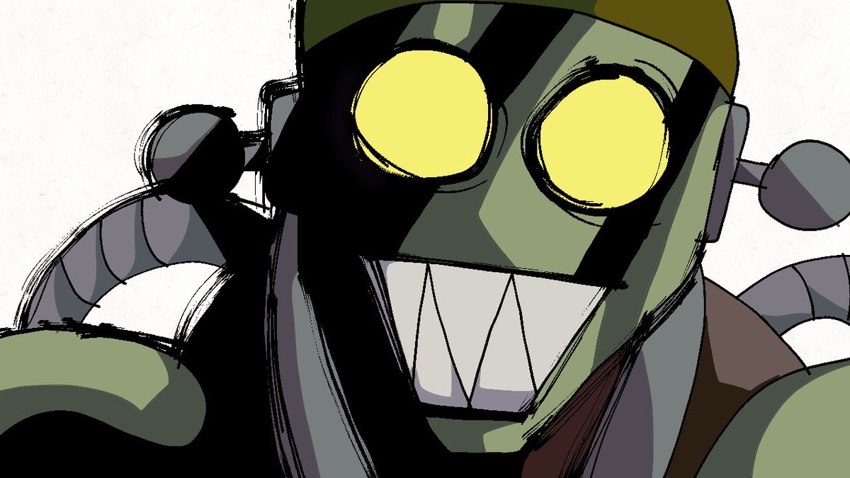 Drawing of citron (my fav character) and super ZOMBOSS!!!