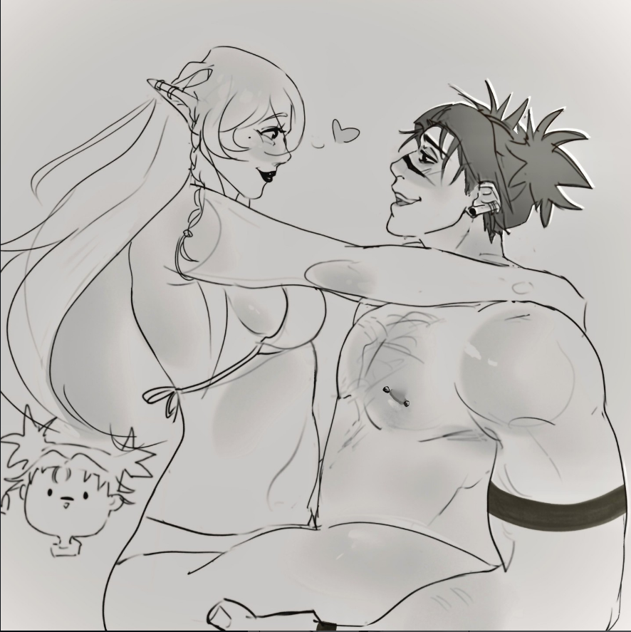 Jenn_Draws's tweet image. Self indulgent yume sketch #choso #yume ♡